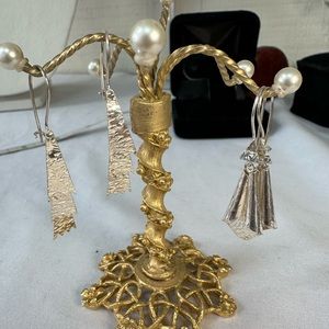 Vintage 80’s artisan Turkish silver earrings